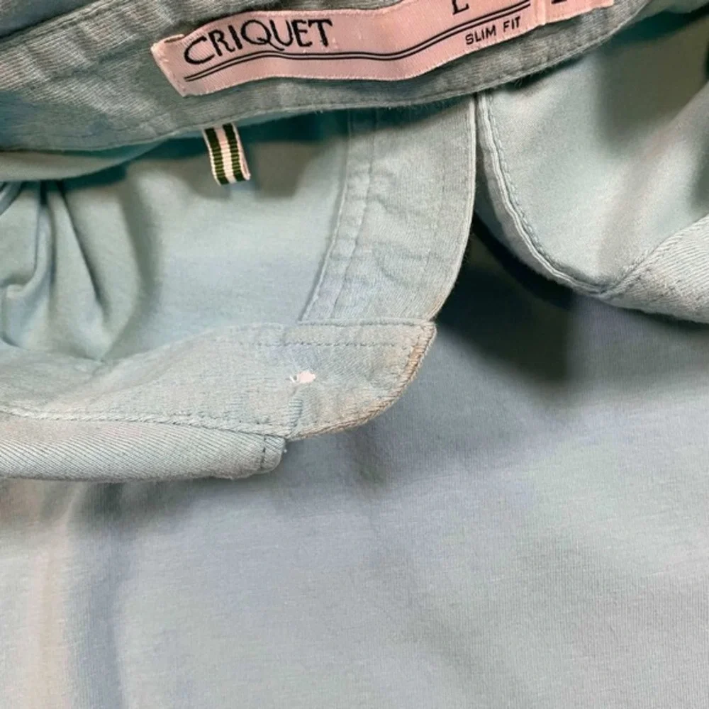 Criquet Mens Performance Polo Shirt Soft Blue Short Sleeve Size‎ L - Picture 8 of 8